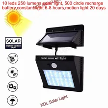 10 leds Solar Light PIR Motion Sensor Solar Garden Lamp Waterproof Outdoor Energy Saving Street Yard Path Wall Lights patio deck