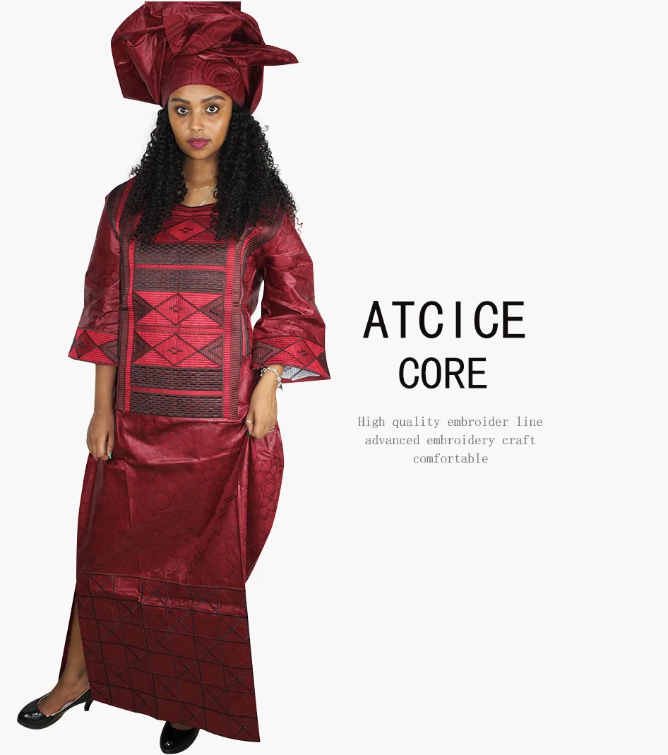 african outfits for ladies Free Shipping African Dresses For Women  Dashiki African Clothing New African Bazin Riche Embroidery Design Long Sleeve A061 african wear for ladies