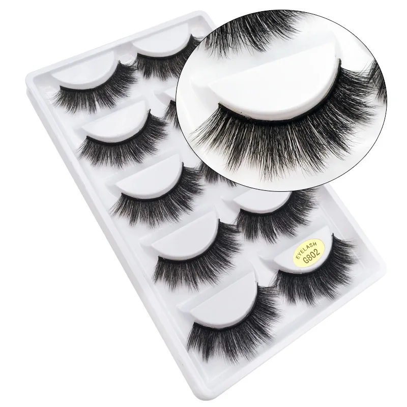 

3D Eyelash Natural Thick False Eyelashes 5 Pairs Lasting Eye Makeup Tools 3d mink eyelashes long lasting
