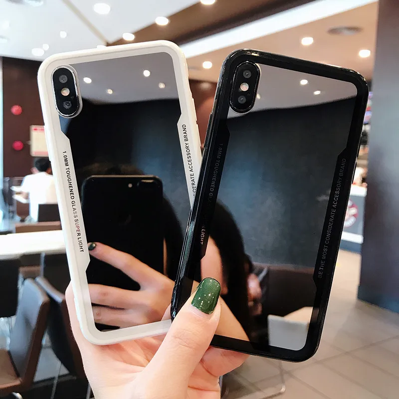 

phone Case For iPhone 7 6S 6 8 X XR XS Max For iPhone 7 PLus 6S 8 Plus XS Makeup Mirror All-inclusive Soft Silicone phone Bag