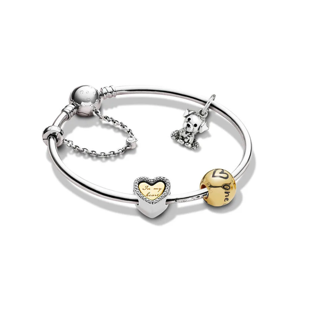 

Original 925 Sterling Silver Bracelet Pandora Labrador Dog Eternal Series Crystal Bangle Fit Women Bead Charm Jewelry