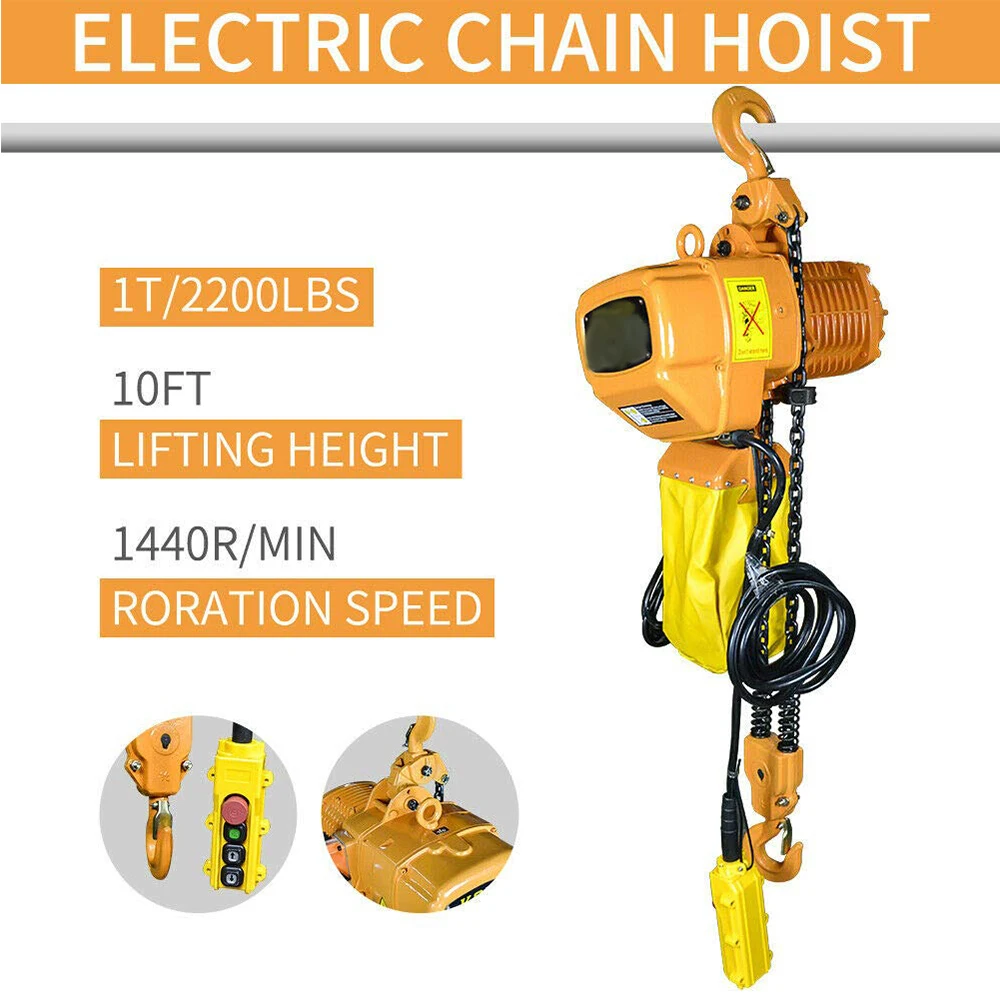 220 V/380 V 1 T 2200Lb Электрический кран-подъемник подъемная надземная гаражная цепь лебедки подъемник для заводов складов зданий грузового