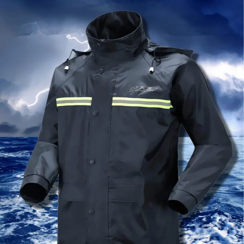Дождевик для мотоциклистов дождевик скутеров Размеры S M L XL XXL XXXL темно синий