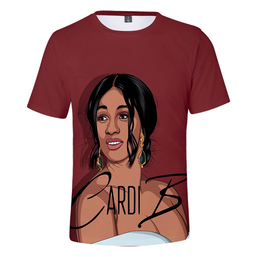 New Fashion Couples Men Women Unisex Rappa Cardi B Funny T Shirts 3D Print No Cap Casual Hip Hop Kid Tee Top 2XS-4XL