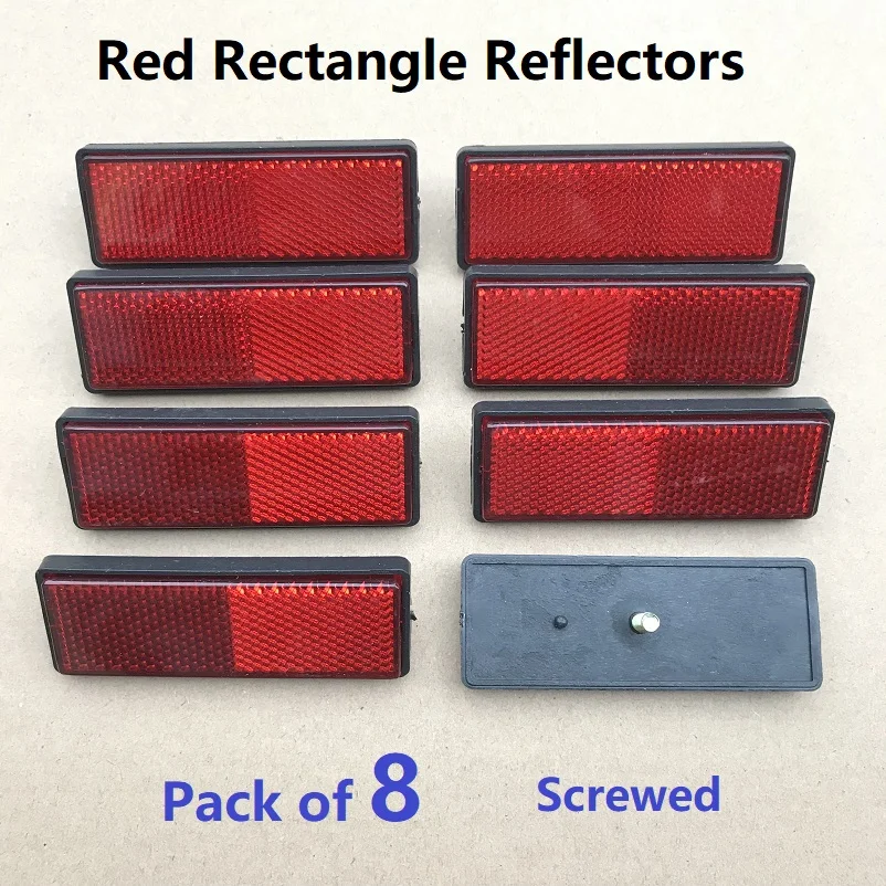 

8XRectangle Red Reflectors Side Rear/Tail/Signal Reflective Effect Parts 87*32*10mm RV Campervan Motorhome Bus Trucks Screwed