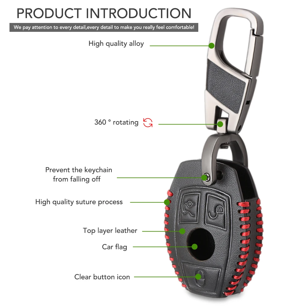 Натуральная кожа, мужской чехол для ключей от машины, брелок для Mercedes Benz AMG W203 W210 W211 W124 W202 W204 W205 W212 W176