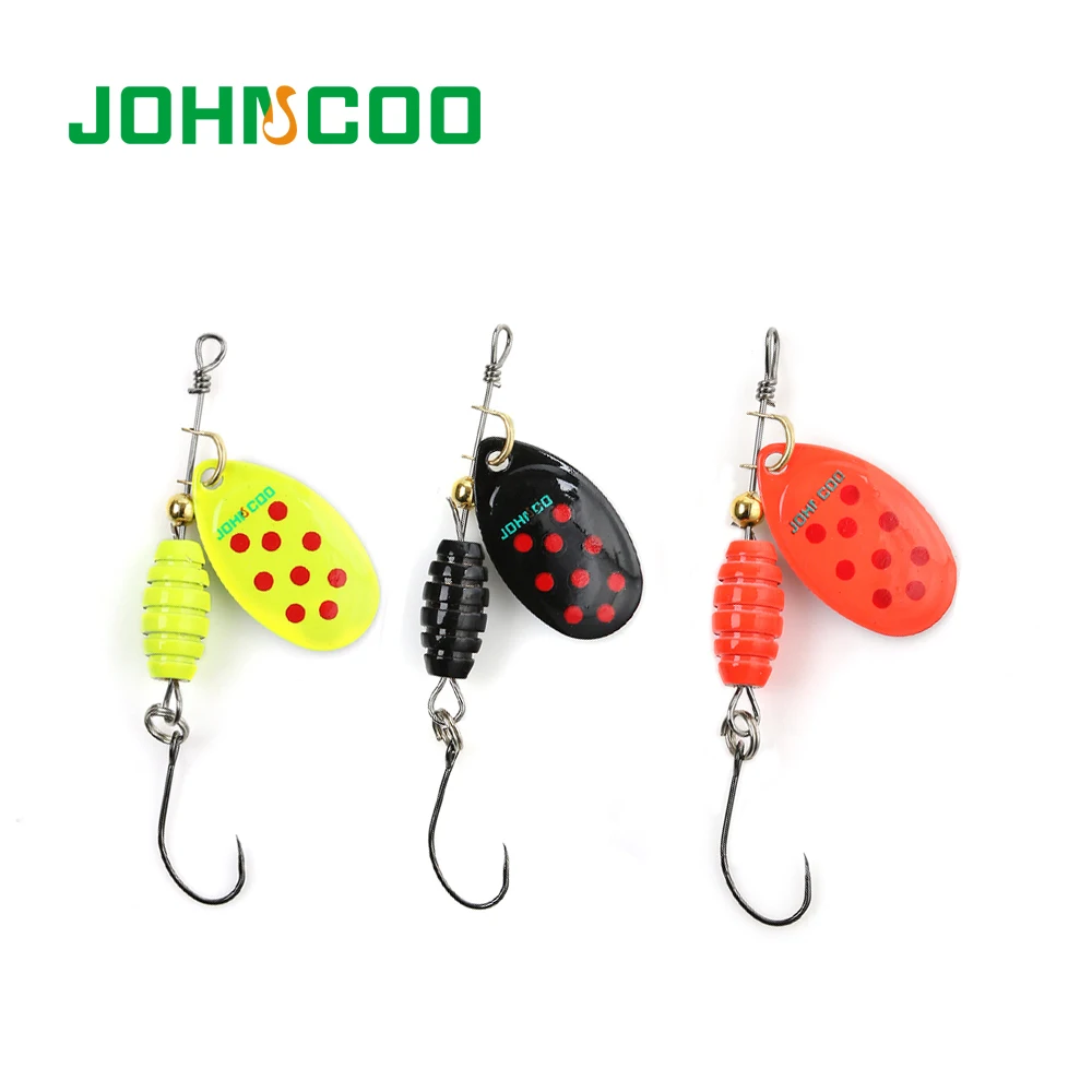 

JOHNCO NEW Spinner Bait 5.9g 2# 3 Color Metal Lure with Single Hook Arttificial Fishing Lure Hard Bait Spinner Bait
