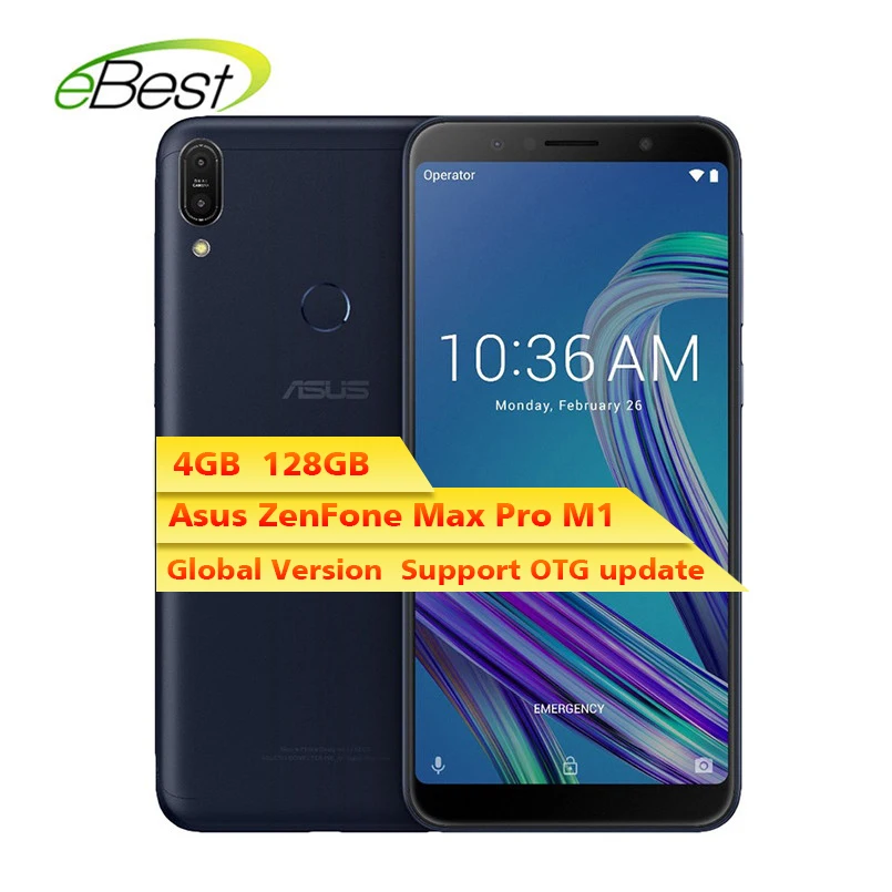 

Global Version Asus ZenFone Max Pro M1 ZB602KL Smartphone 6.0 inch 4GB 128GB 4G LTE SnapDragon 636 5000mAh Android Cellphone