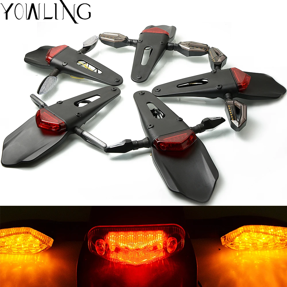 

Motorcycle Tail Warning Light Laser Fog Lamps Waterproof Moto Rear Braking Reversing Lights Driving Turn Signals Light Lamp