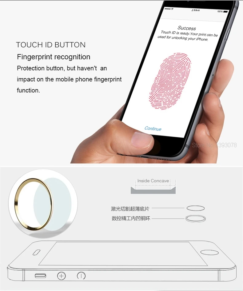 BINFUL Touch ID металлический алюминиевый чехол для iPhone 5, 5S, 6, 6 S, 7, 8 plus, для i Pad, мини-Идентификация отпечатков пальцев