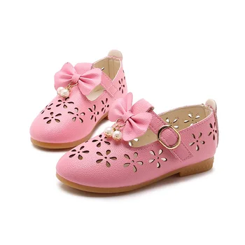 

Summer Autumn Girls Shoes Fashion Sweet Kids Shoes For Girls Girl Princess Shoes Bow-knot With Pendant Cut-outs Soft Breathable