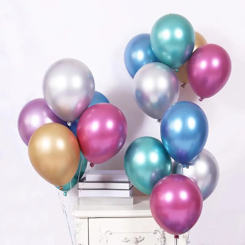 10 шт. 12 дюймов хромированные шары из латекса цвета металлик толстые металлические Globos Свадебные товары на день рождения воздушный шар декоративный воздушный шар