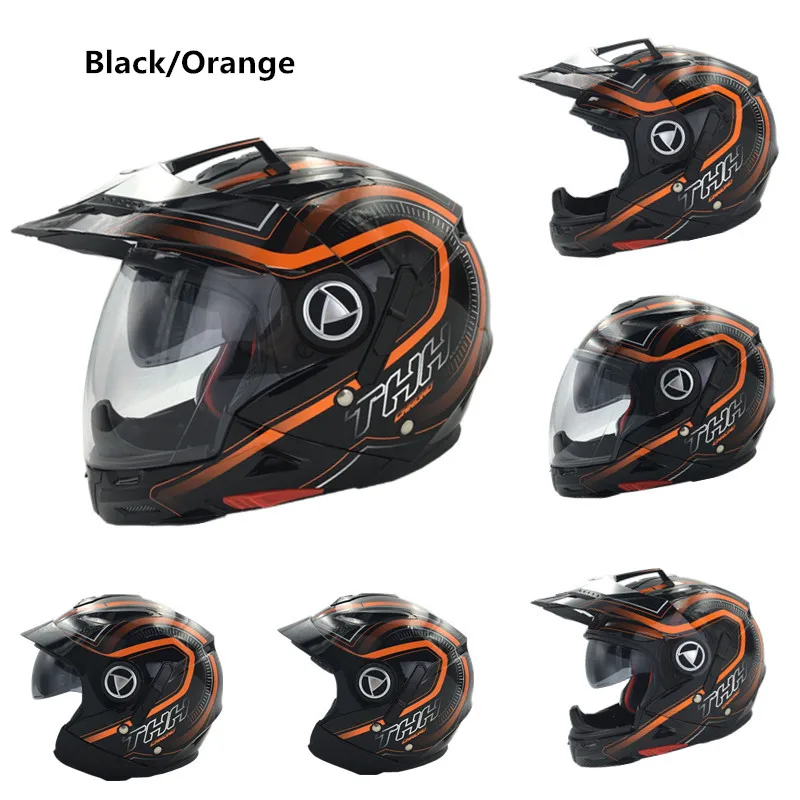 Мотоциклетный шлем THH TS45 многофункциональный для KTM Orange закрытый на половину лица