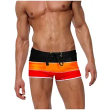 Новые модные мужские сексуальные плавки, пляжная одежда, купальный костюм, мужские сексуальные плавки с градиентом, пляжные шорты для плавания, боксеры, купальники#40