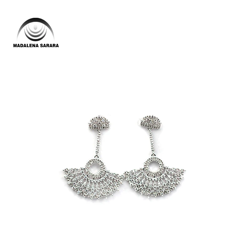 MADALENA SARARA S925 иглы серьги подвески в форме фианит AAAA и с украшением виде кристаллов