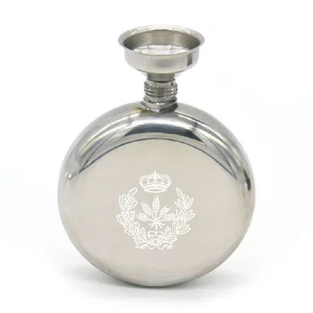 

Cheap Cute wedding Flask Set with a free funnel Round liquor Hip Flasks print FREE with my Name and logo text for party