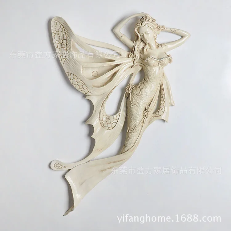 

European and American style home decor resin pendant European decorative wall crafts trumpet flower fairy Mural