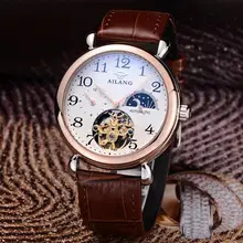 Бренд AILANG Tourbillon, мужские нарядные часы, автоматические, из натуральной кожи, деловые наручные часы, с Луной, с 4 ручками, Reloj, аналоговые, 3ATM, NW3290