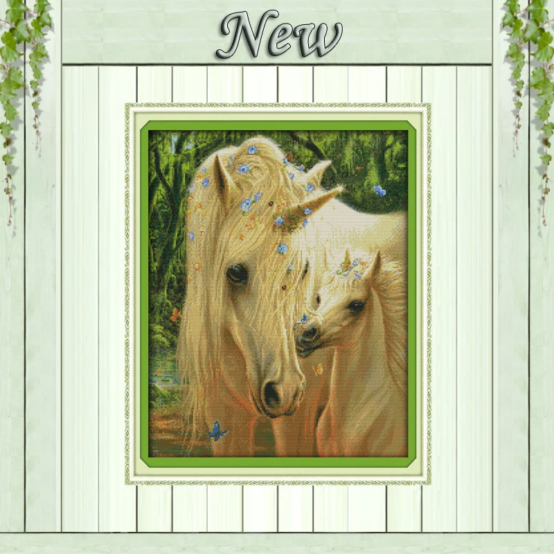 Mother's love horse 11CT counted print on canvas needlework full embroidery Sets DMC 14CT Cross Stitch kits home Decor paintings | Дом и