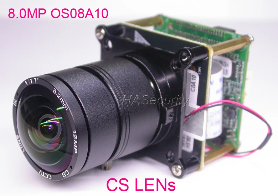 

8.0MP (4K/2K) H.265 IPC 1/1.8" OmniVision OS08A10 CMOS sensor + Hi3516A V200 IP CCTV camera PCB board module +LAN cable +CS LENs