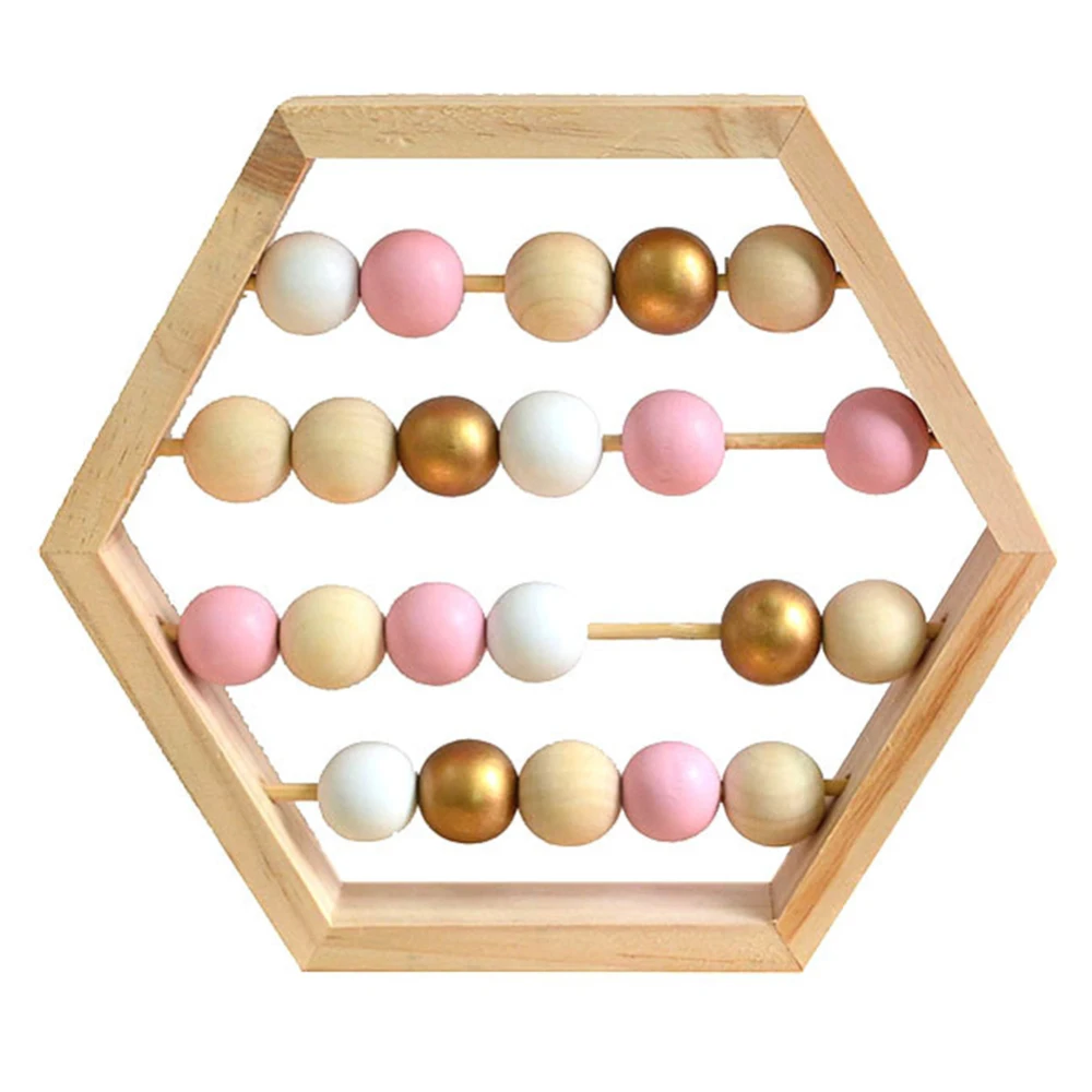 

Early Educational Learning Puzzle Toy Numbers Counting Calculating Beads Math Wooden Beads Toy 22.7*2.8*20cm