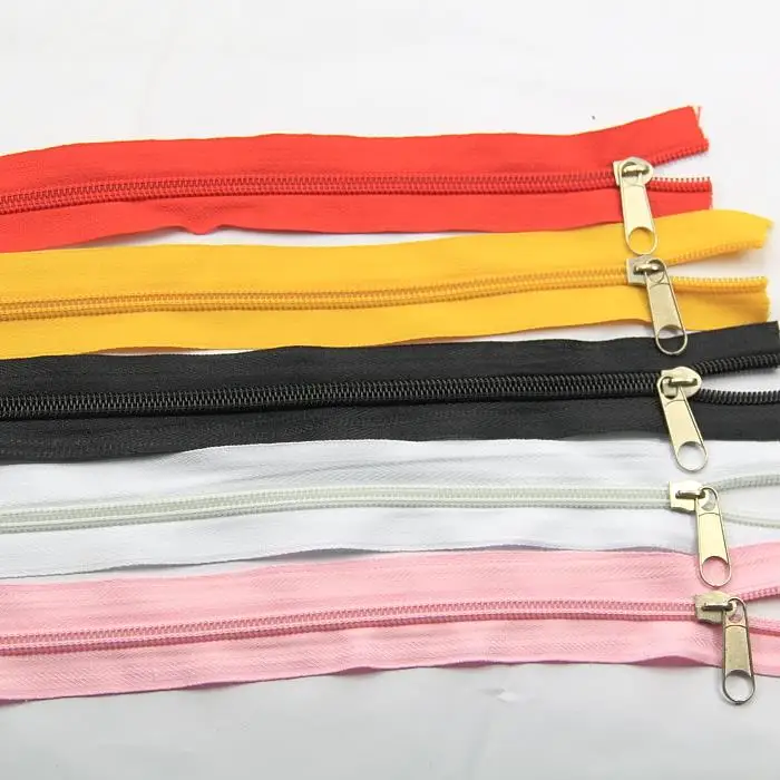 5# size nylon open-end zippers uncutted countious for bags quilts pillows cover craft sewing with 5 color for option