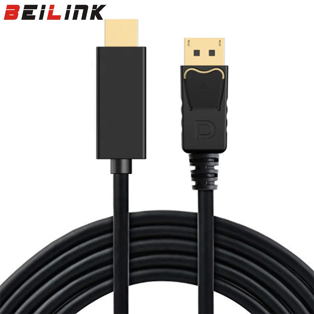 6 футов 1,8 м Displayport to HDMI кабель 1080P папа-папа Адаптер DP к HDMI конвертер видео аудио кабель для HDTV проектора ноутбука