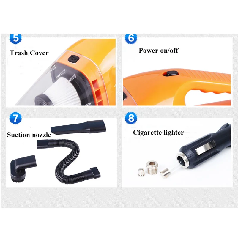 120W Portable car vacuum cleaner 12V/24V Strong vacuum cleaner for machine Car Vacuum Cleaner Wet And Dry With Filter