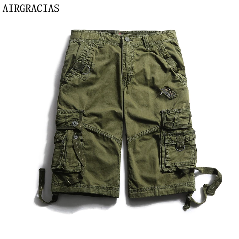 AIRGRACIAS Summer Men's Fashion Military Cargo Short Pants 100 Cotton