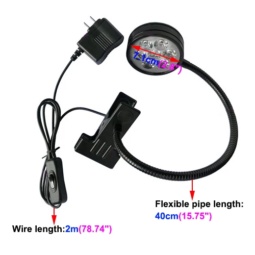Мягкая труба 7 Вт UV LED черный свет Ультрафиолетовый 395nm прожектор зажим клип лампа