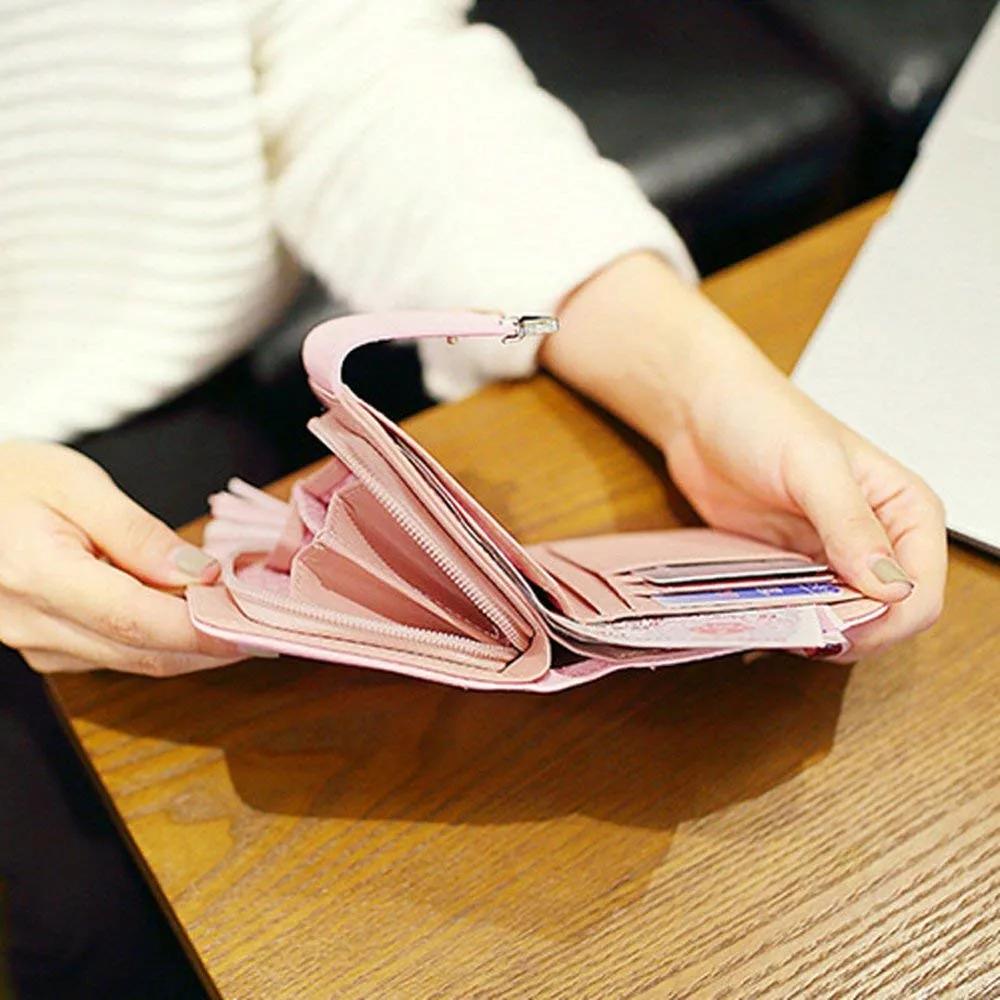 Women Cat Ear Wallet Adorable Pink Tassel Coin Small Purse Money Card Holder for Ladies,Girls07