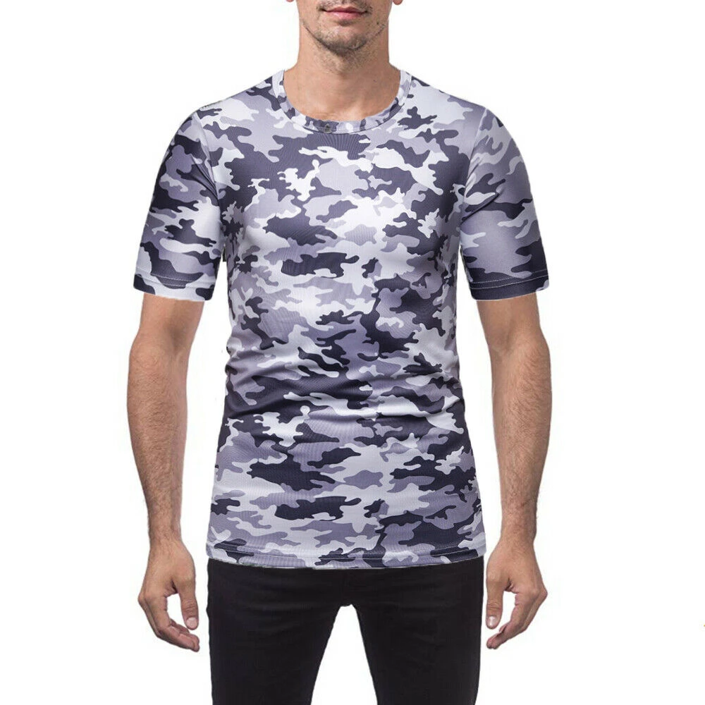 Camiseta De Hombres Ropa Deportiva Gymnasio Casual Camuflaje Camiseta De Hombres Ropa Deportiva Gymnasio Casual Camuflaje
