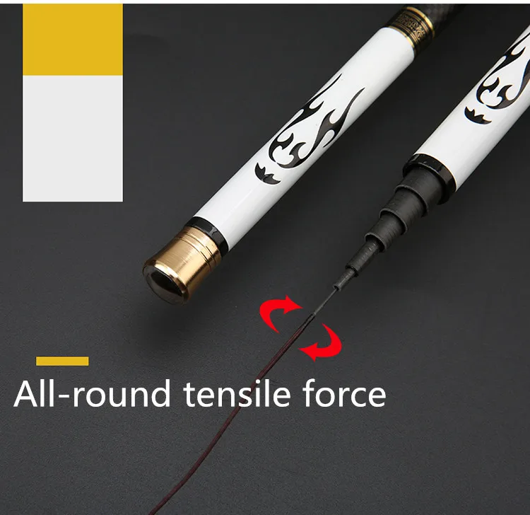 Pesca da Carpa Vara de Pesca Fibra de Carbono Vara de Pesca para a Pesca Tiascfr Telescópica 3.6 M 7.2 m Ultra leve Super Fundição Duro Pólo Mão para a 5 duro haste de fundição pólo de mão para a pesca da carpa