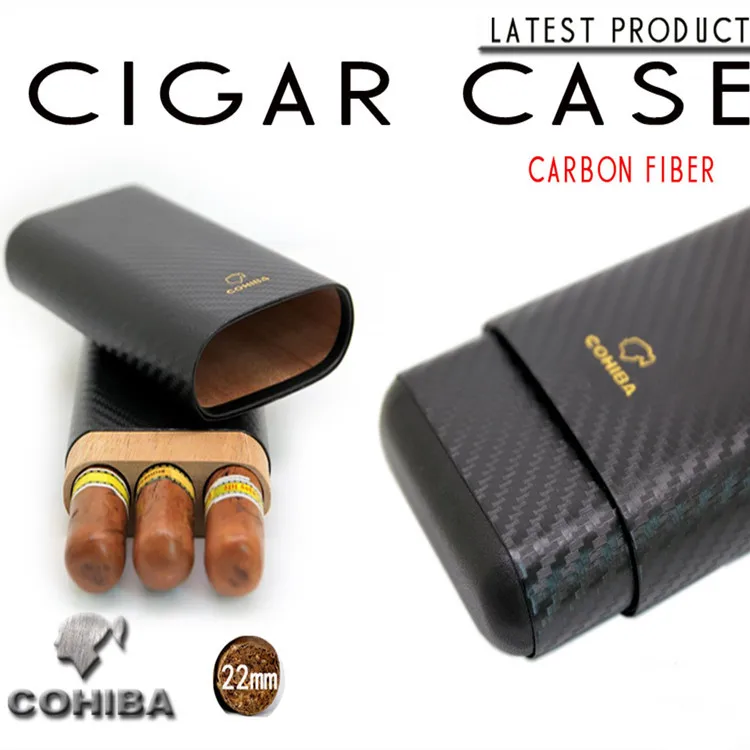 Cohiba чехол для сигар Humidor Cedar твердый деревянный тюбик увлажняющего средства углеродного волокна путешествия 3 сигары аксессуары для сигар подарок 5301L