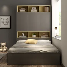 Современная Минималистичная кровать в скандинавском стиле, 1,2 м, 1,5 м, детская односпальная кровать в стиле татами с высоким ящиком, кровать принцессы