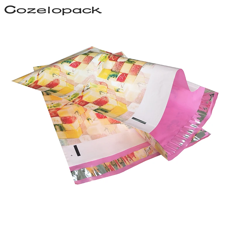 

100PCS 10x13inch Poly Mailer 26x33cm fruit magic square Pattern Poly Mailer Self Seal Envelopes