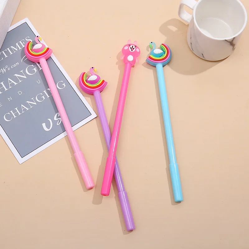 

40 PCs Rainbow Cartoon Modeling Neutral Pen Soft Meng Students Write Black Office Signature Pen