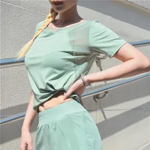 SALSPOR, Женская сетчатая рубашка для йоги, для спортзала, высокая эластичность, спортивный топ, для фитнеса, Сращивание, рубашка для бега, для йоги, для тренировок, одноцветная, Спортивная рубашка