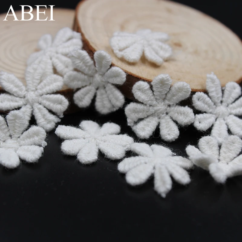 Buy 20pcs 2.3cm Mini White Flower Appliques
