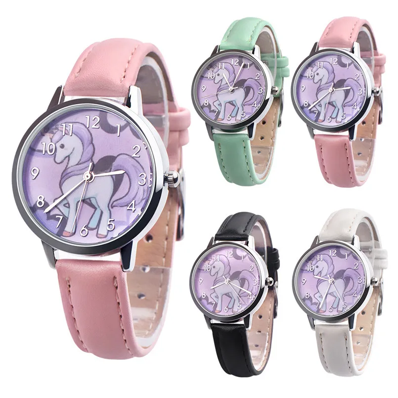 Children Students Watch Fashion Cute Animal Kids Girls Leather Band Analog Alloy Quartz Watch Best Gift #2AP19B (3)