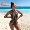 Andzhelika Sexy One-Piece Swimsuit Mesh Patchwork Swimwear Strapless Girl Backless Bodysuit Summer Bathing Suit Monokini AK75064 ► Photo 3/6