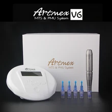 Перманентный макияж машина Artmex V6 бровей губ Вращающаяся ручка татуировки цифровая печатная машина для МТС пму с иглы для тату-машинок