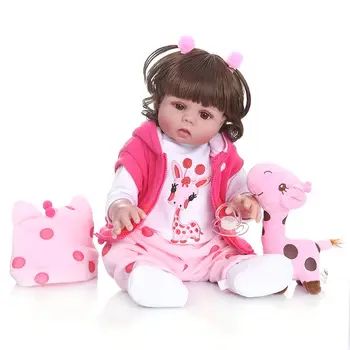 

48cm Reborn Doll Realistic Full Silicone Vinyl Newborn Babies Giraffe Toy Girl Princess Clothes Lifelike Handmade Gift