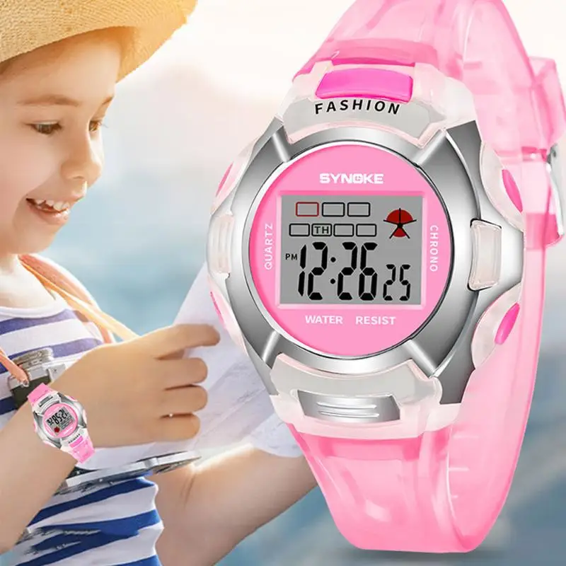 2018 брендовые непромокаемые детские часы светодио дный мальчиков девочек светодиодные цифровые спортивные часы с силиконовым ремешком