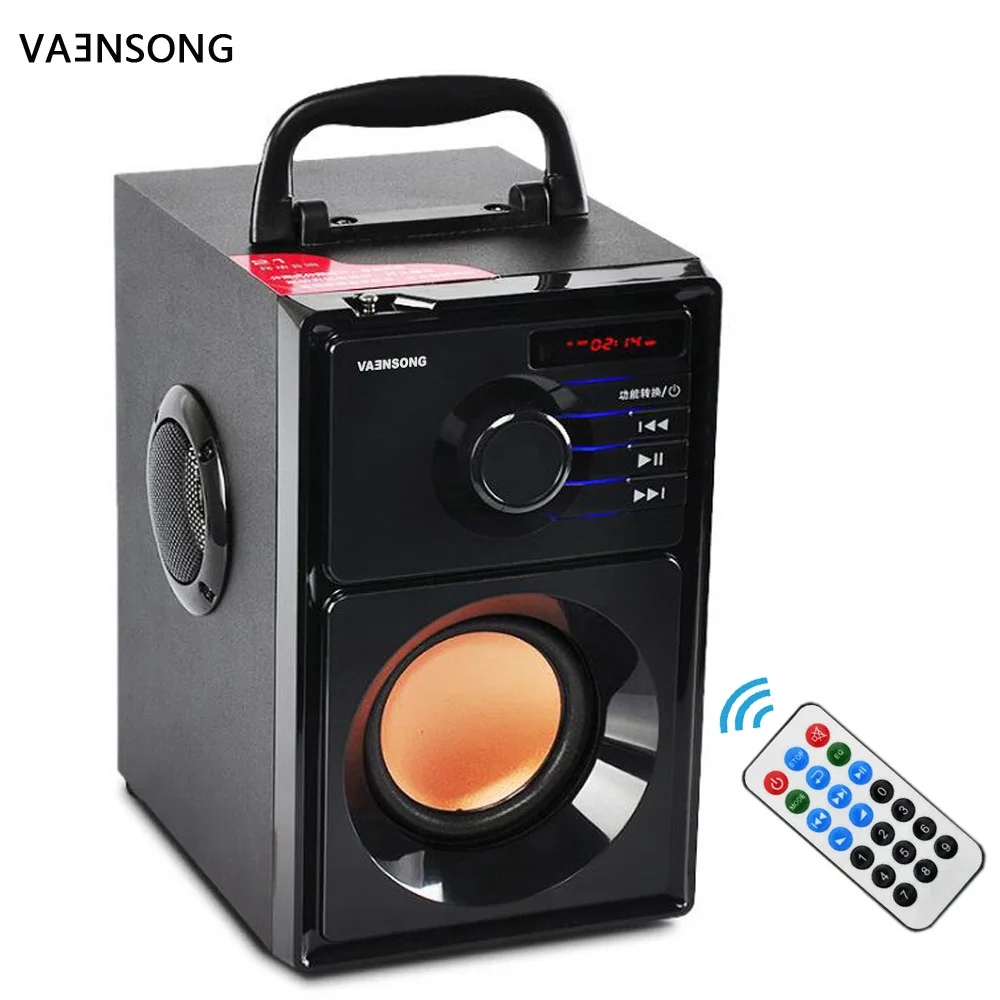 

Portable 2.1 Stereo Wooden Bluetooth Speaker Subwoofer FM Radio Mp3 Player Super Bass computer Speakers Loudspeaker 2500mAh