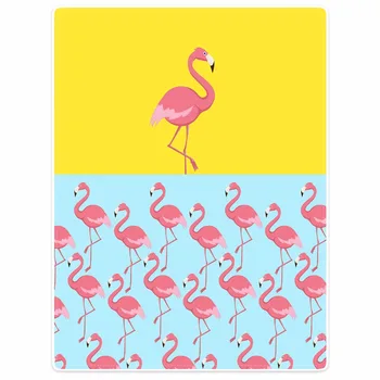 

Blanket plaid Warmth Soft Plush Easy Care Machine Wash Funny Flamingo Design Blue Yellow Plaids on the Sofa Bed Throw Kid Adult