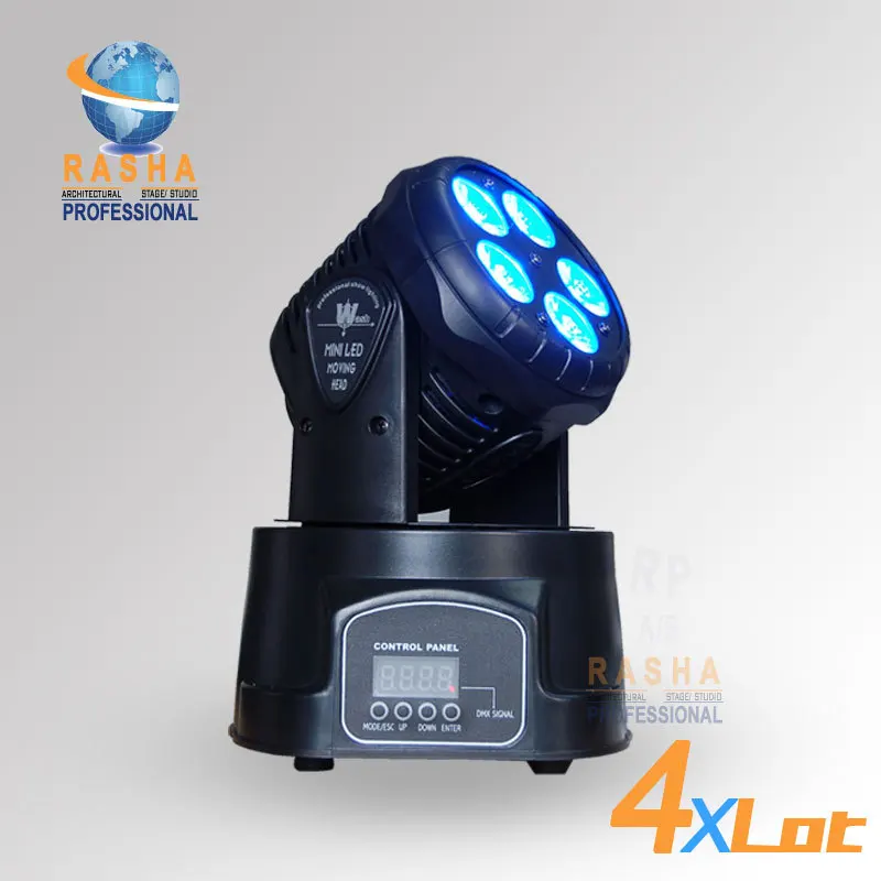 

4X LOT Freeshipping NEW ARRIVAL 5 in1 5*15W RGBAW Mini LED Moving Head Wash Light,Stage Moving Head for Disco Party