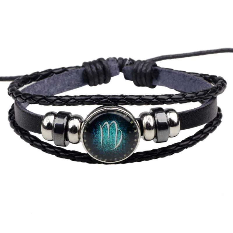 NIUYITID Constellation Bracelets For Women Men Fashion Handmade Braided Adjustable Leather Bracelets Jewelry (1)