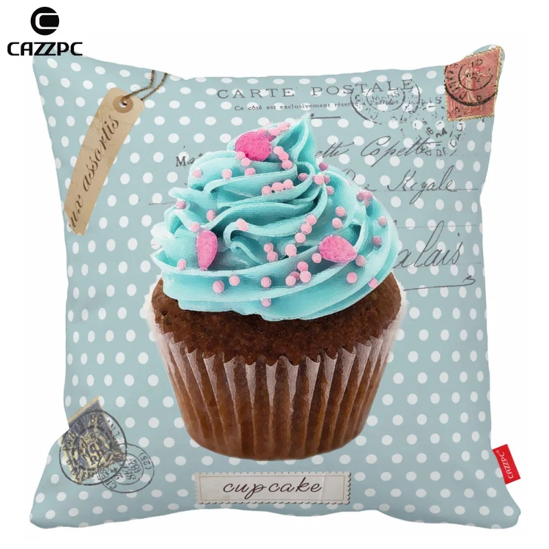 

Blue delicious cupcake white dot print Car Decorative Throw Pillowcase Pillow cases Cushion Covers Sofa Chair Home Decor
