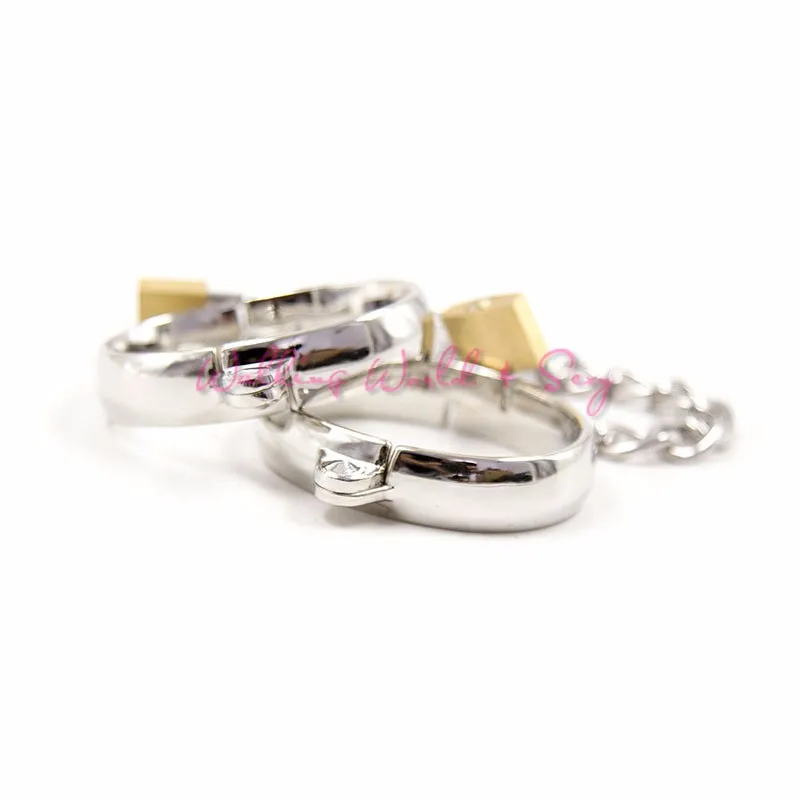 4 Size Stainless Steel Hand Cuffs Ankle Cuffs Sex Toys For Couples Lockable Shackle Fetter Adult Game BDSM Bondage Restraints (1)